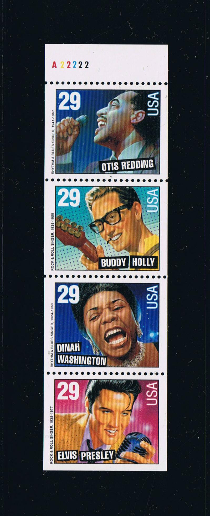 # 2737b (1993) Rock & Roll, NF - Bklt pane, #A22222, MNH