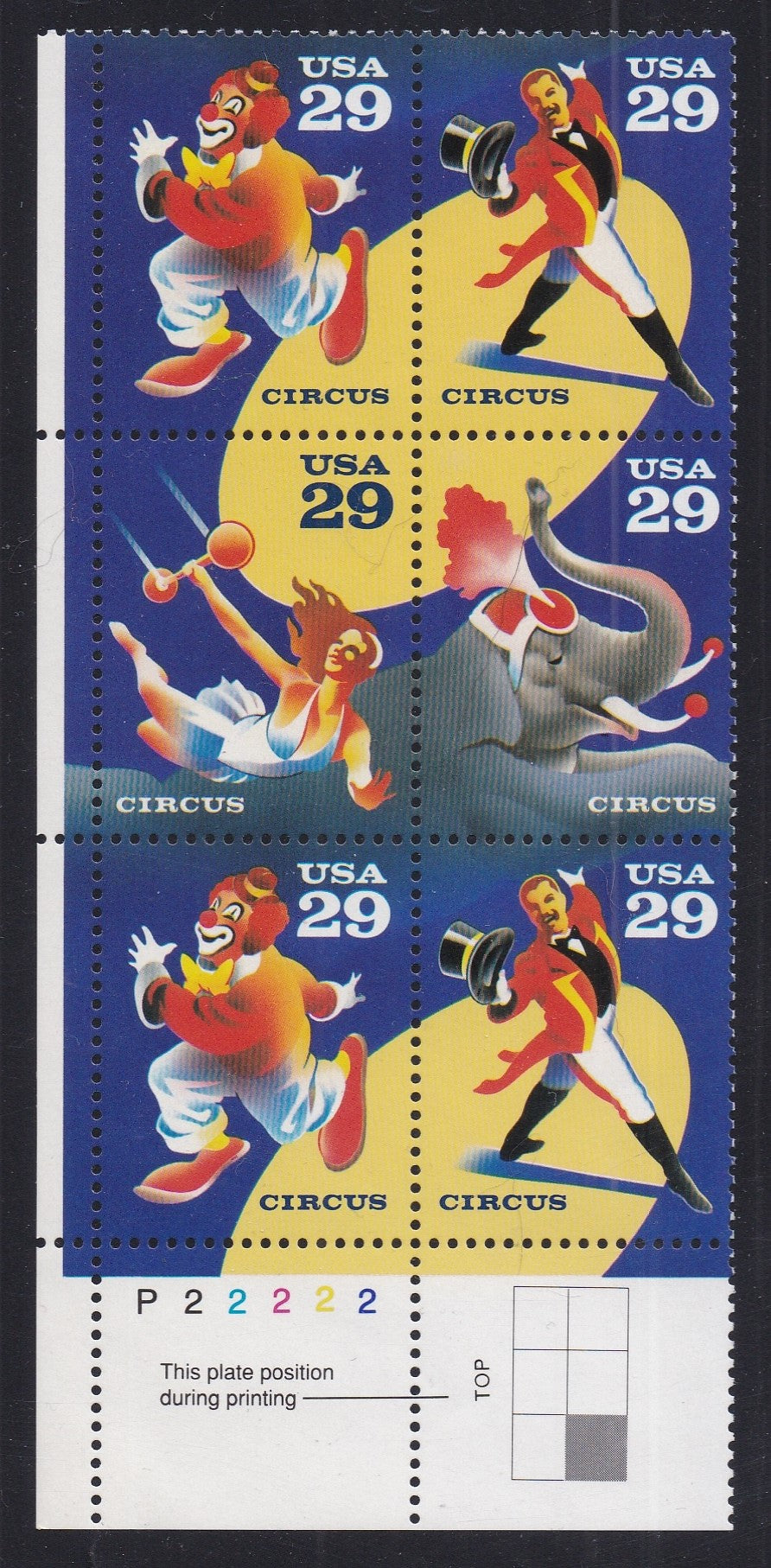 # 2750-53 (1993) Circus - PB/6, LL #P22222, MNH