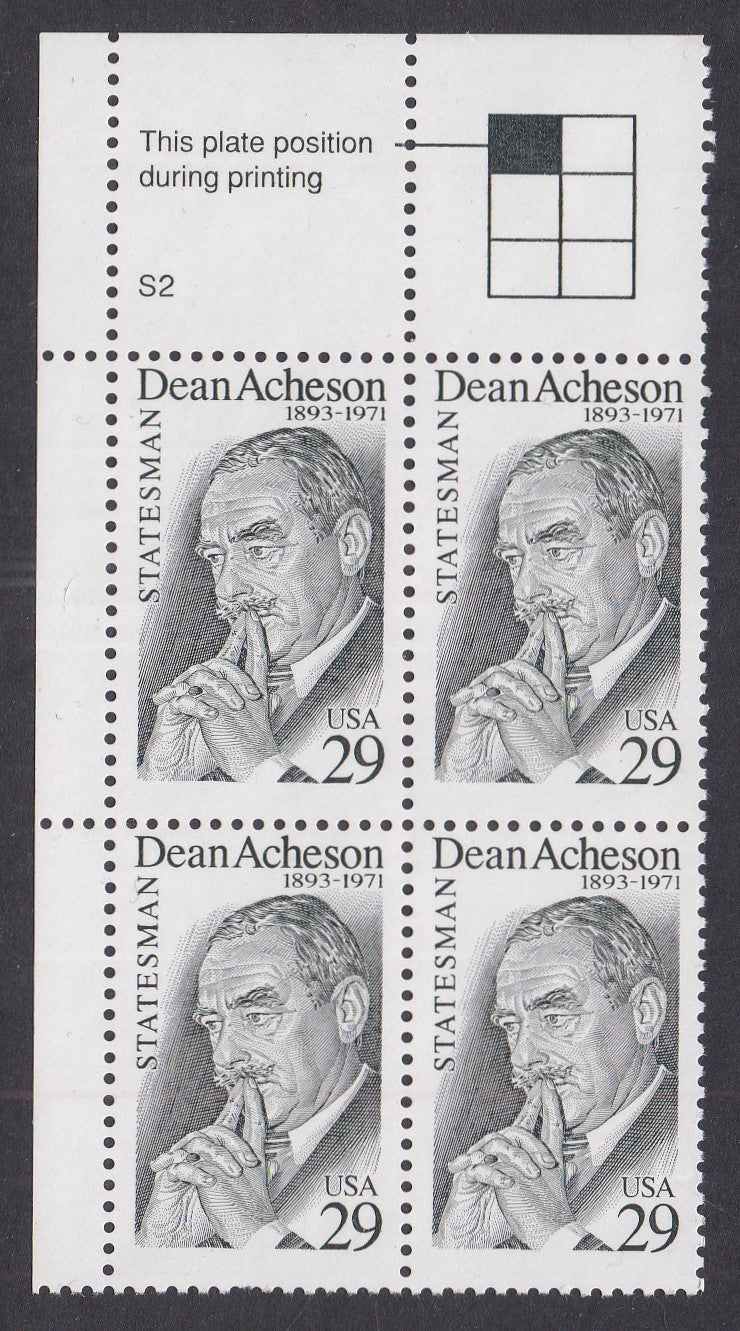 # 2755 (1993) Dean Acheson - PB, UL #S2, MNH