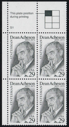 # 2755 (1993) Dean Acheson - PB, UL #S1, MNH