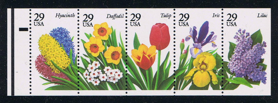 # 2764a (1993) Spring Garden Flowers, NF - Bklt pane, #1, pos 8, MNH