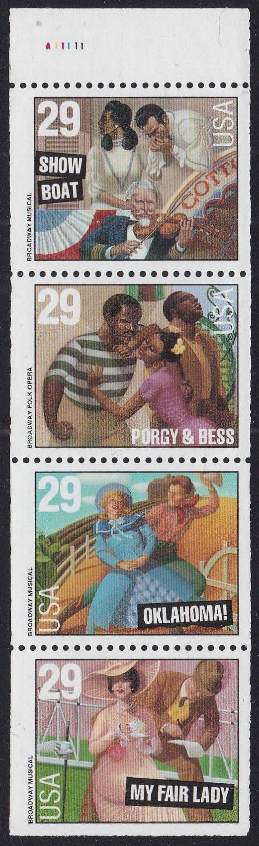 # 2770a (1993) Broadway Musicals - Bklt pane, #A11111, MNH