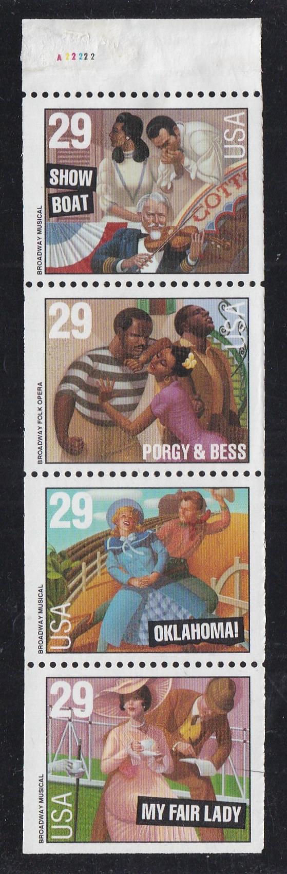 # 2770a (1993) Broadway Musicals - Bklt pane, #A22222, MNH