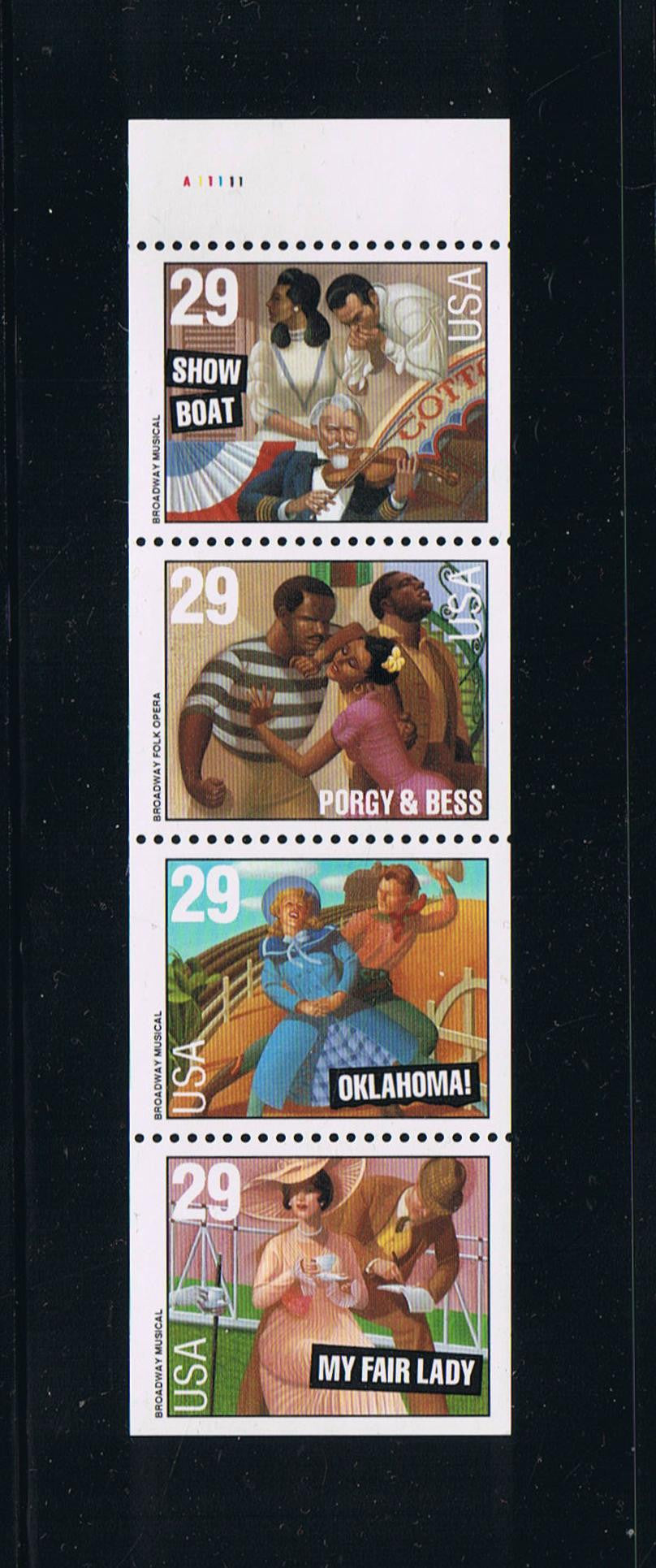 2770a (1993) Broadway Musicals, NF - Bklt pane, #A11111, MNH