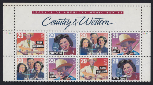 # 2771-74 (1993) Country & Western Singers - PB/8, Top #S111111, MNH