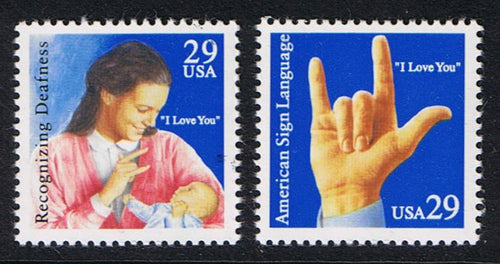 # 2783-84 (1993) Sign Language - Sgls, Set/2, MNH