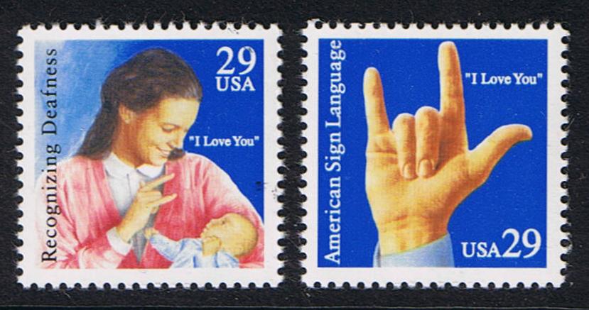# 2783-84 (1993) Sign Language - Sgls, Set/2, MNH