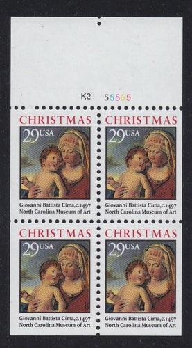 # 2790a (1993) Madonna, NB - Bklt pane, #K2-55555, Perf Holes, VF/XF MNH, SCARCE
