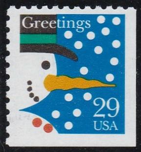 # 2796 (1993) Contemporary Christmas, Snowman - Bklt sgl, MNH