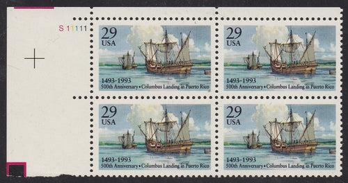 # 2805 (1993) Columbus Landing in Puerto Rico - PB, UL #S11111, MNH
