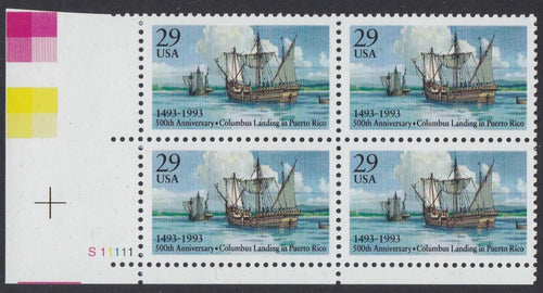 # 2805 (1993) Columbus Landing in Puerto Rico - PB, LL #S11111, MNH