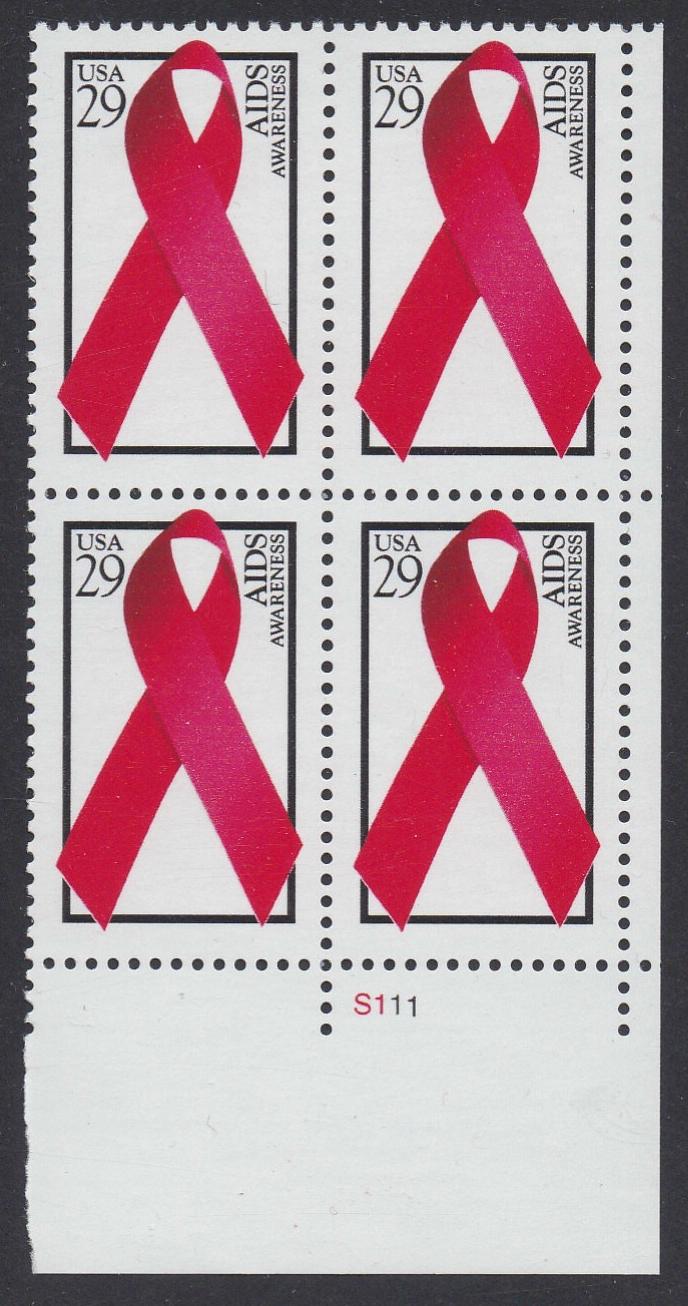 # 2806 (1993) AIDS - PB, LR #S111, MNH