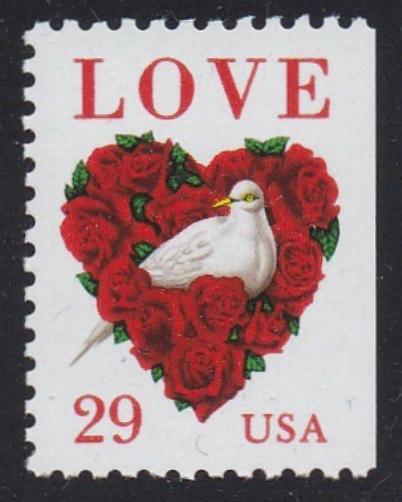 # 2814 (1994) Dove in Heart of Flowers - Bklt sgl, MNH