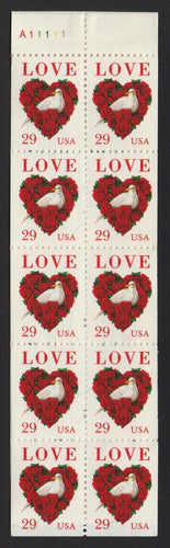 # 2814a (1994) Dove in Roses - Bklt pane, #A1111, MNH