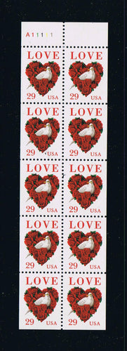 # 2814a (1994) Dove in Roses, NF - Bklt pane, #A1111, MNH