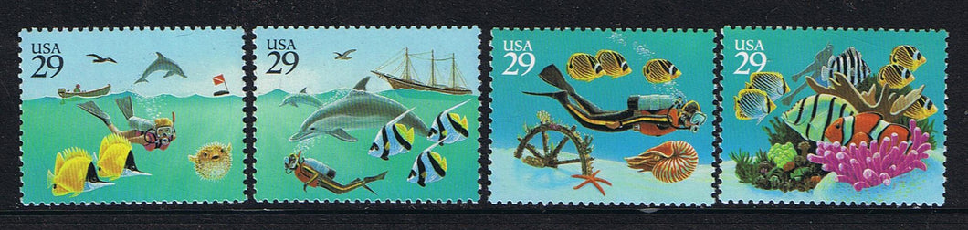 # 2863-66 (1994) Wonders of the Sea - Sgls, Set/4, MNH
