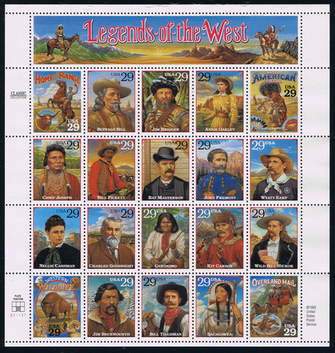 # 2869 (1994) Legends of the West - Pane, MNH