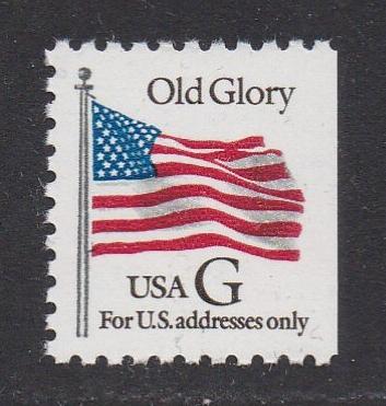 # 2883 (1994) Flag, 'G', Seventh Transition Rate, Black G, perf 10x9.9 - Bklt sgl, MNH