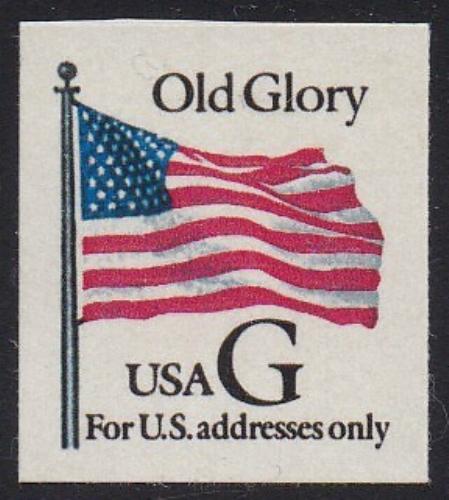 # 2887 (1994) Flag, 'G', Seventh Transition Rate, Black Pole, ATM - Bklt sgl, MNH