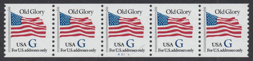 # 2890 (1994) Flag, Blue 'G', 7th Transition Rate - PS/5, #A2211, VF MNH
