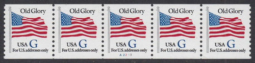 # 2890 (1994) Flag, Blue 'G', 7th Transition Rate - PS/5, #A2213, XF MNH
