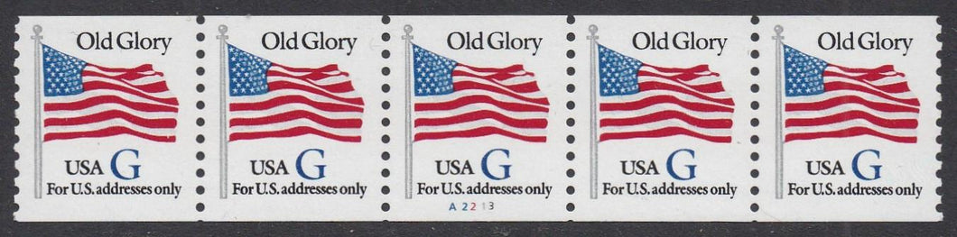 # 2890 (1994) Flag, Blue 'G', 7th Transition Rate - PS/5, #A2213, XF MNH