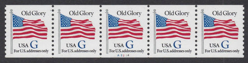 # 2890 (1994) Flag, Blue 'G', 7th Transition Rate - PS/5, #A2214, XF MNH