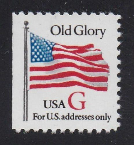 # 2885 (1994) Flag, 'G', Seventh Transition Rate, Red G, perf 11x10.9 - Bklt sgl, MNH