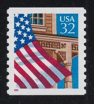 # 2913 (1995) Flag over Porch, LGG - Coil sgl, XF MNH