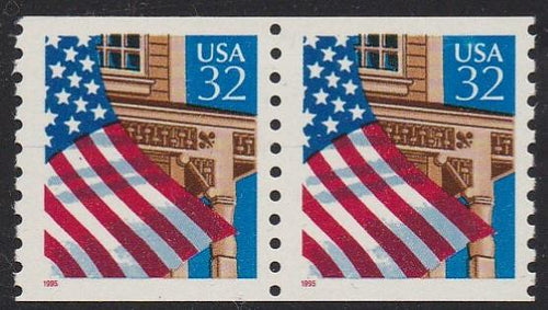 # 2913 (1995) Flag over Porch, SG - Coil pr, MNH
