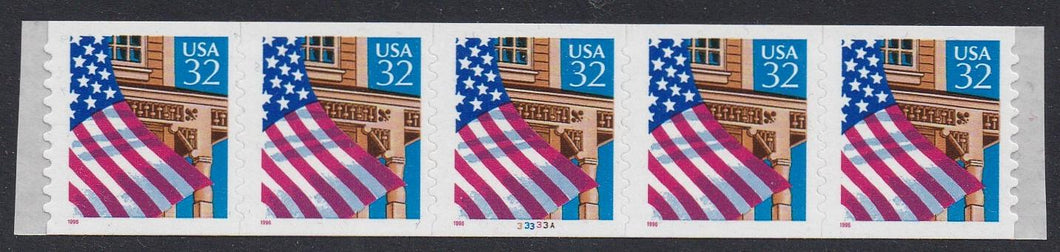 # 2915A (1996) Flag Over Porch - PS/5, 33333A, 10/10, P/V, VF MNH