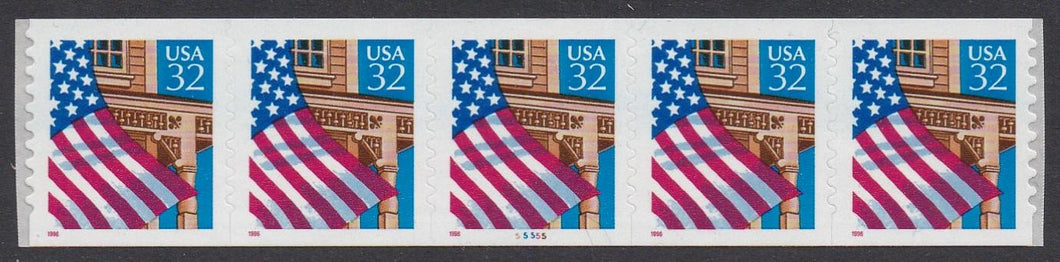 # 2915A (1996) Flag Over Porch - PS/5, 55555, 10/10, XF MNH