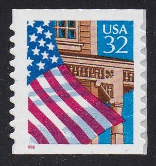 # 2915A (1996) Flag over Porch, 10/10 - coil sgl, MNH