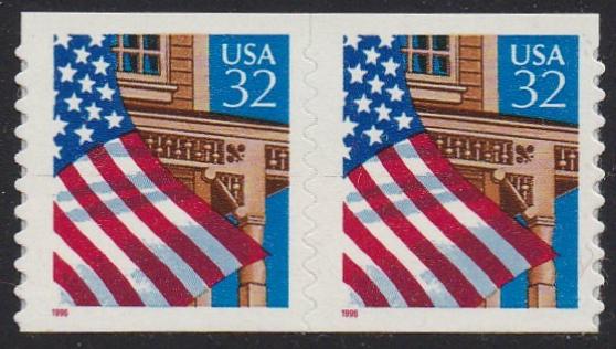 # 2915A (1996) Flag over Porch, 11/10 - Coil pr, MNH