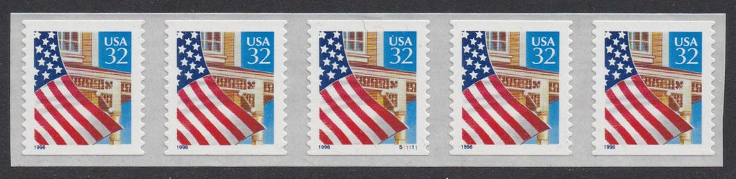 # 2915B (1996) Flag Over Porch - PS/5, #S11111, XF MNH