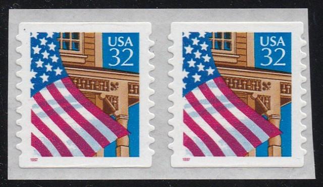 # 2915D (1997) Flag over Porch, 10/10 - Coil pair, XF MNH