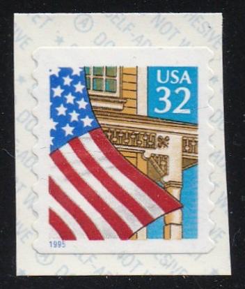 # 2915 (1995) Flag over Porch - Coil sgl, XF MNH