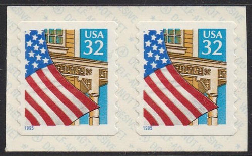 # 2915 (1995) Flag over Porch - Coil pr, MNH