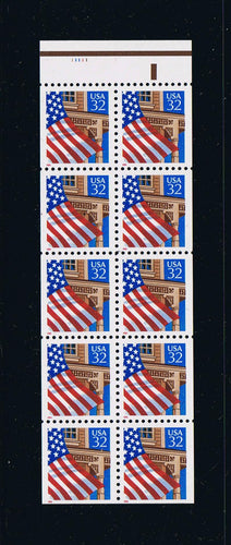 # 2916a (1995) Flag Over Porch, NF - Bklt pane, #11111, MNH