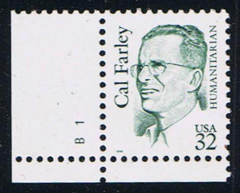 # 2934 (1996) Farley, Green, SSP tag, LGG, perf 11.2 - Plt sgl, LL #B1, MNH