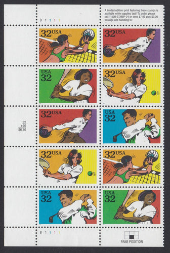 # 2961-65 (1995) Sports - PB, L #B1111, MNH