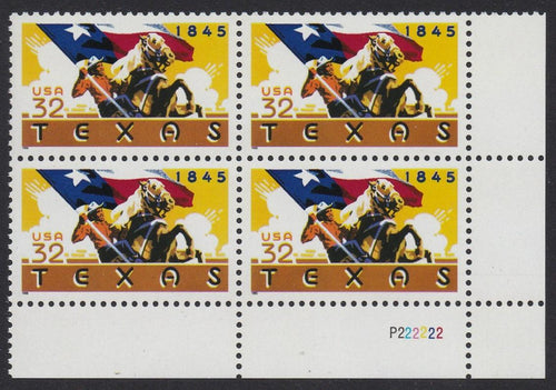 # 2968 (1995) Texas - PB, LR #P222222, MNH