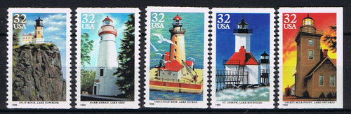 # 2969-73 (1995) Lighthouses - Bklt sgls, Set/5, MNH