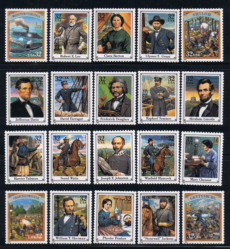 # 2975 (1995) Civil War - Sgls, Set/20, MNH