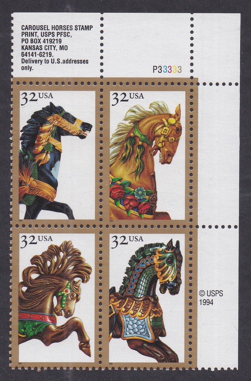 # 2976-79 (1995) Carousel - PB, UR #P33333, MNH