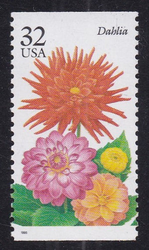 # 2995 (1995) Fall Garden Flowers, Dahlia - Bklt sgl, MNH