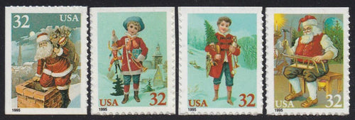 # 3008-11 (1995) Santa - Bklt sgls, MNH