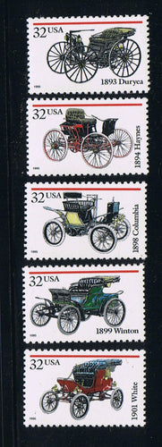 # 3019-23 (1995) Antique Autos - Sgls, Set/5, MNH