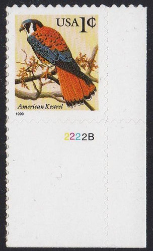 # 3031 (1999) Kestrel - Plt sgl, LR #2222B, MNH
