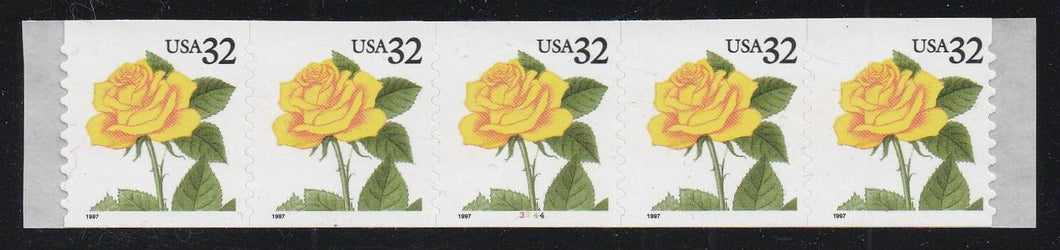 # 3054 (1997) Yellow Rose - PS/5, #3344, FVF MNH